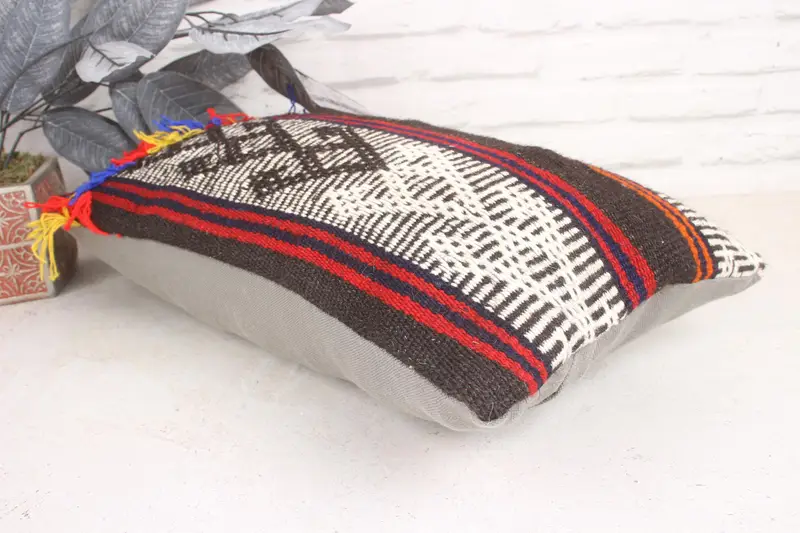 Shabby Chic Cushion Cover, Cushion Case, 12x20 White Cushion Case, Pillow for Couch, One Of A Kind Pillow Cover, Boho Pillow, Kilim Cushion Sham - 6