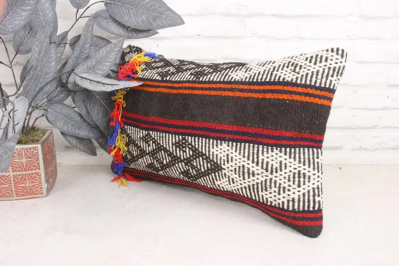 Shabby Chic Cushion Cover, Cushion Case, 12x20 White Cushion Case, Pillow for Couch, One Of A Kind Pillow Cover, Boho Pillow, Kilim Cushion Sham - 4