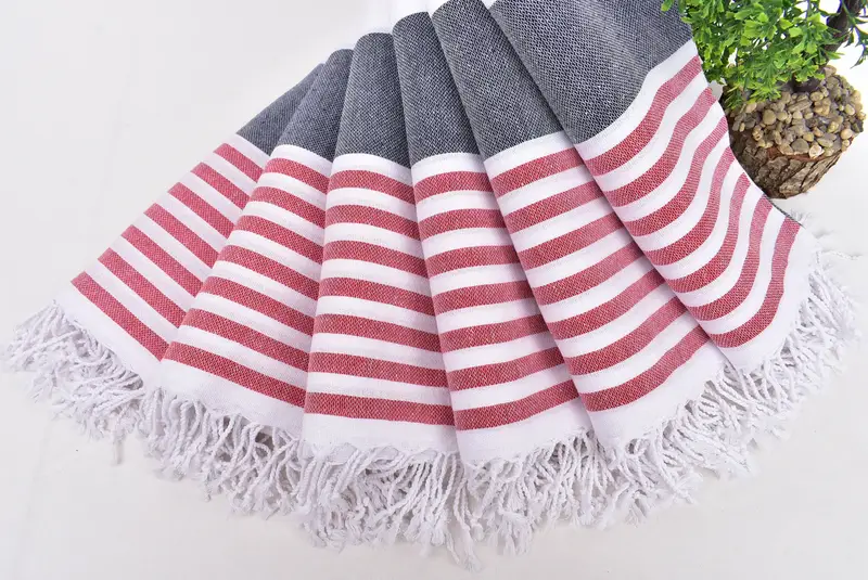 Large Turkish Towel, Bath towel, Wedding Gift, Quick-drying peshtemal towel for poolside, Bride Gift, 70x40 Cotton Striped Towel, Luxury Beach Towel - 4