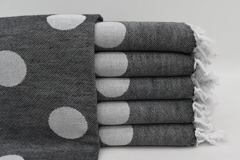 70x40 Cotton Polka Dot Towel, Turkish beach towel, Wedding Favors, Bulk Order Towel, Best Wedding Gift, Bridal Shower Gifts, Absorbent Turkish towel - 1