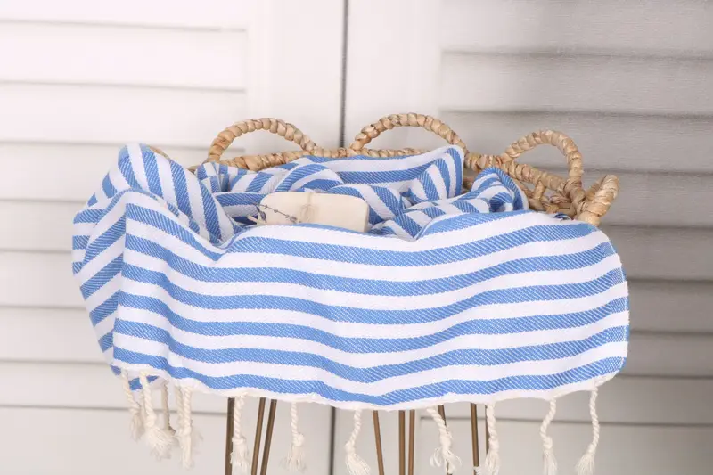 Bridesmaid Favors, Personalized Hand Towel, Summer Gift, Xmas Gifts, Monogram Kitchen Towel, Turkish Towel Hand Towel, 40x18 Cotton Striped Towel - 2
