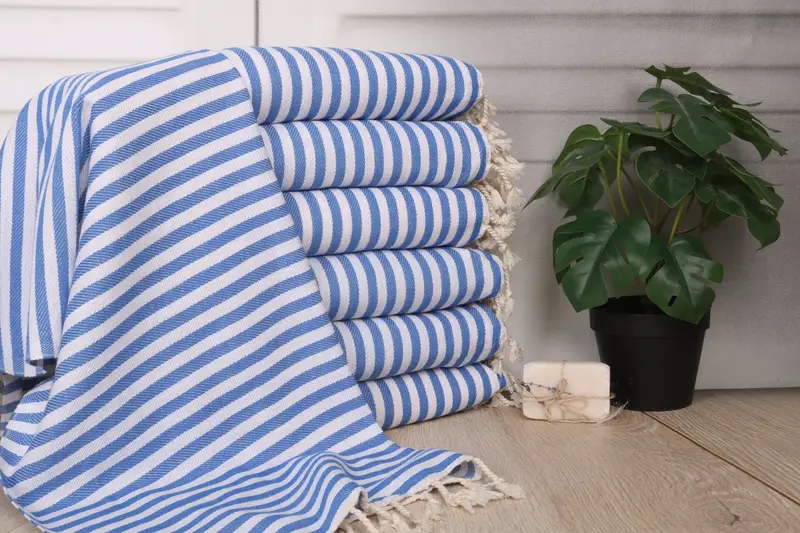 Bridesmaid Favors, Personalized Hand Towel, Summer Gift, Xmas Gifts, Monogram Kitchen Towel, Turkish Towel Hand Towel, 40x18 Cotton Striped Towel - 1
