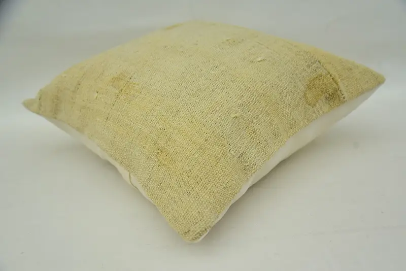 Home Decor Pillow, 16x16 Beige Pillow Case, Anatolian Cushion Cover, Cushion Case, Knitted Pillow Case, Kilim Pillow Cover, Gift Pillow - 6