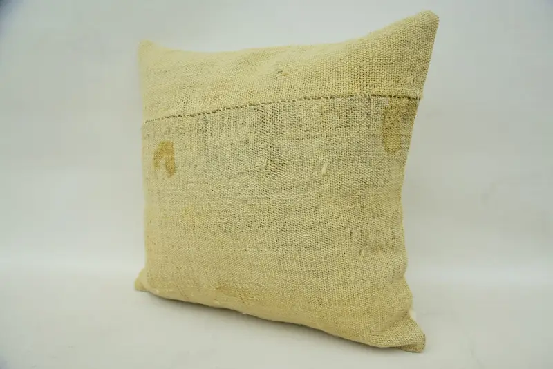 Home Decor Pillow, 16x16 Beige Pillow Case, Anatolian Cushion Cover, Cushion Case, Knitted Pillow Case, Kilim Pillow Cover, Gift Pillow - 3