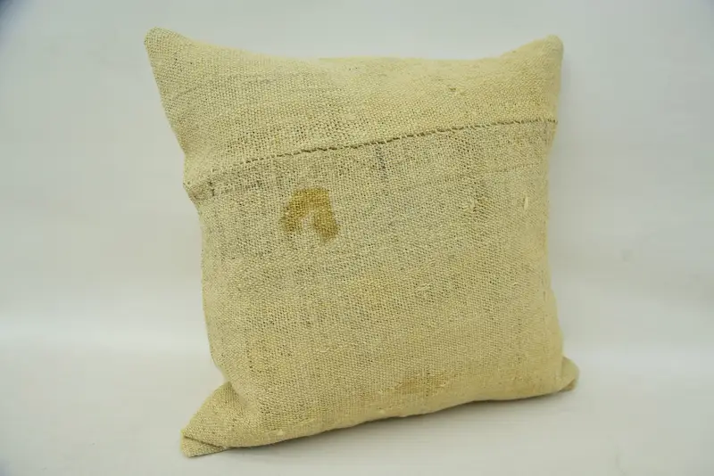 Home Decor Pillow, 16x16 Beige Pillow Case, Anatolian Cushion Cover, Cushion Case, Knitted Pillow Case, Kilim Pillow Cover, Gift Pillow - 2