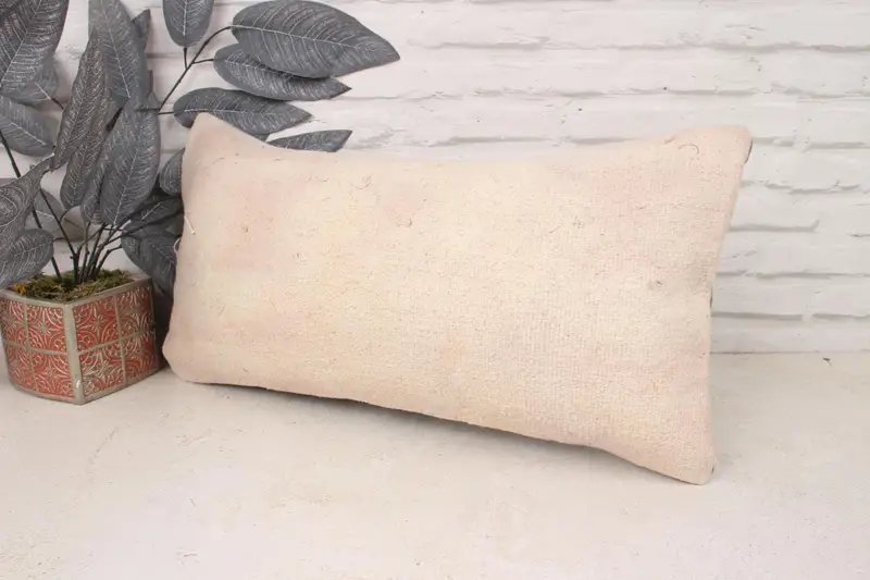 Cushion Case, Kilim Cushion Sham, Vintage Kilim Pillow, Ethnic Pillow Cover Pillow, Antique Pillows, Chair Pillow, 12x24 White Pillow Cover - 4