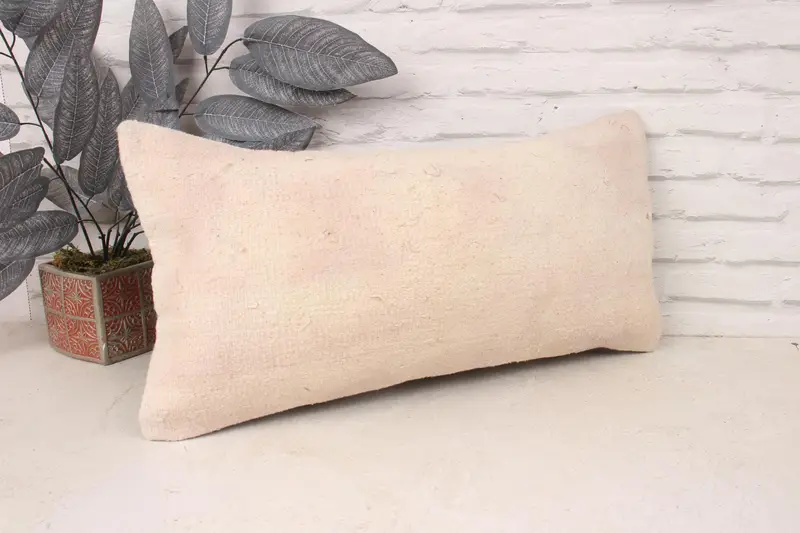 Cushion Case, Kilim Cushion Sham, Vintage Kilim Pillow, Ethnic Pillow Cover Pillow, Antique Pillows, Chair Pillow, 12x24 White Pillow Cover - 3
