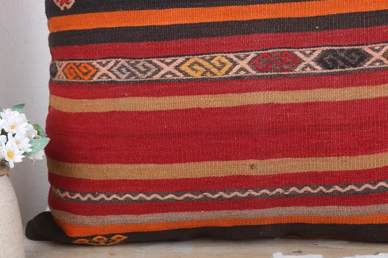 Pillow for Sofa, Pillow for Couch, Cushion, Bench Pillow, 28x28 Red Cushion, Traditional Pillow Case, Boho Pillow Sham Cover, Neutral Pillow Case - 3