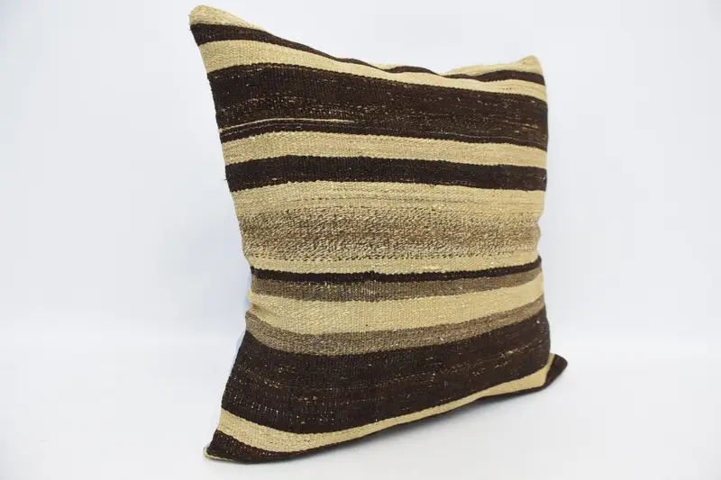 28x28 Beige Pillow Cover, Nautical Throw Pillow Cover, Kilim Pillow Cover, Cushion Cover, Home Decor Pillow, Vintage Kilim Pillow - 3