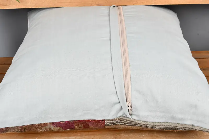 Outdoor Cushion Case, 28x28 White Pillow Sham, Kilim Cushion Sham, Antique Pillows, Kilim Pillow Cover, Cushion Case, Turkish Bench Pillow Sham - 5