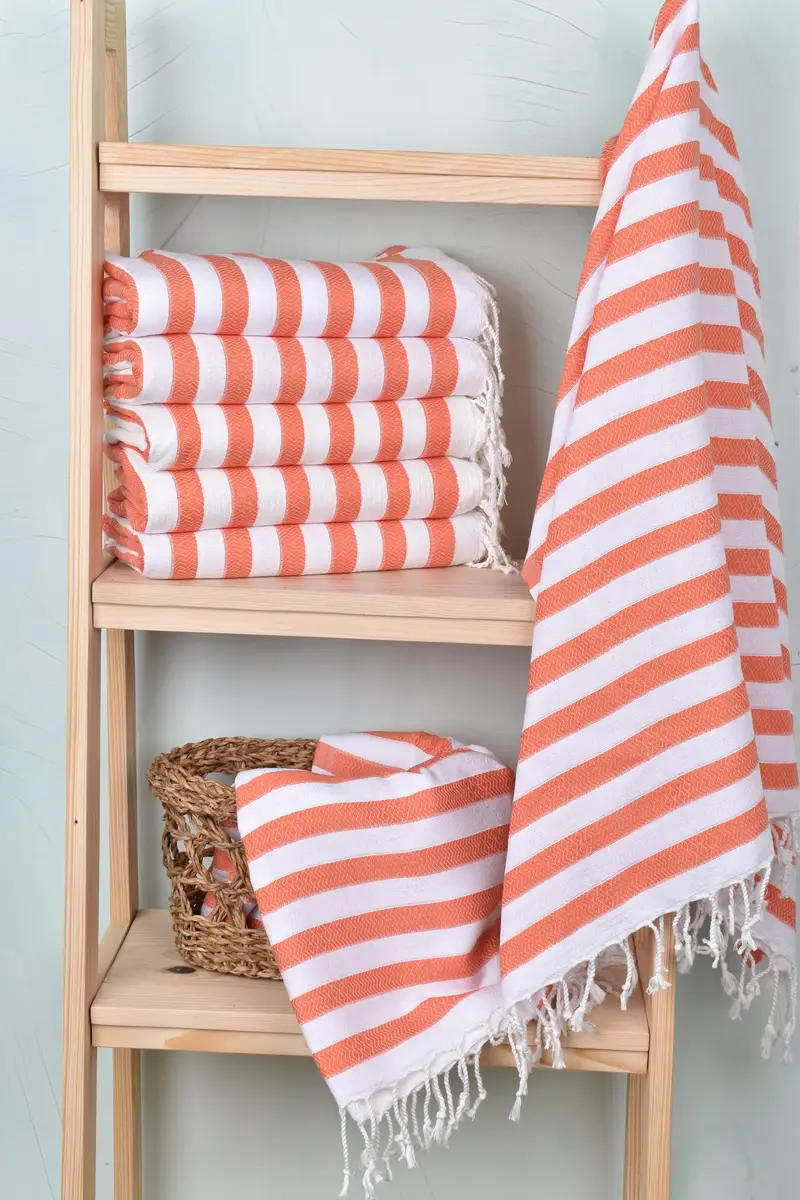 Turkish Towel Monogram, 70x36 Cotton Striped Towel, Bachelorette Gifts, Cute Beach Towel, Soft towel, Valentines Day Gift For Him, Cotton towel - 3