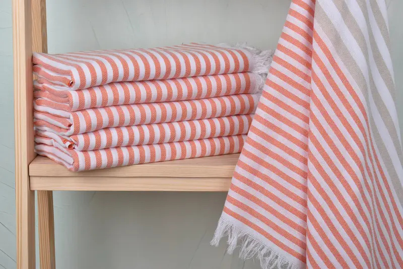 Sand-resistant towel, Embroidered Towel, Customized Towels, 70x40 Cotton Striped Towel, Beach towel, Girl Trip Party Favor, Handwoven Turkish Towel - 1