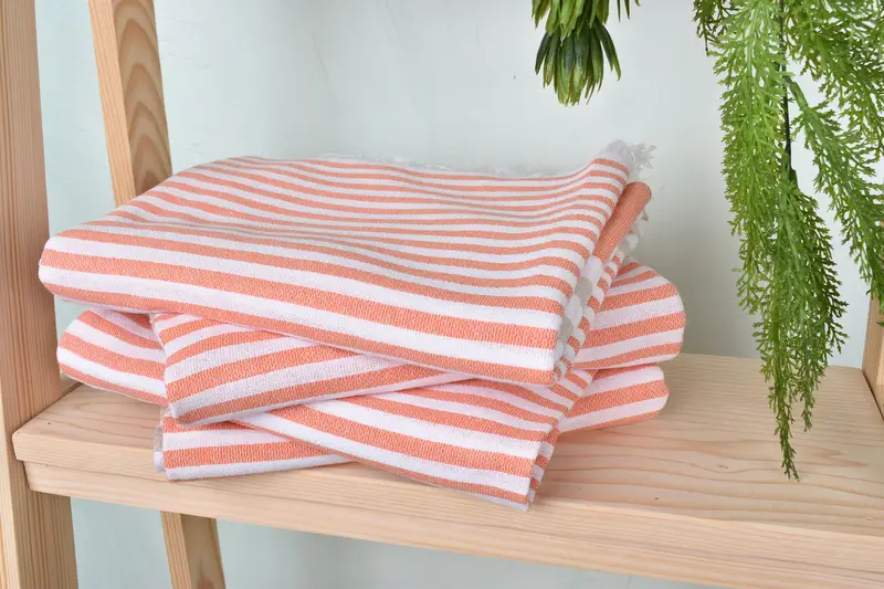 Sand-resistant towel, Embroidered Towel, Customized Towels, 70x40 Cotton Striped Towel, Beach towel, Girl Trip Party Favor, Handwoven Turkish Towel - 7