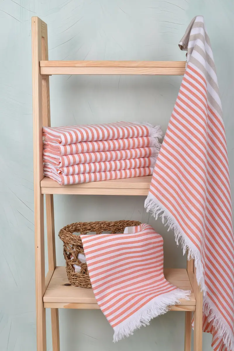 Sand-resistant towel, Embroidered Towel, Customized Towels, 70x40 Cotton Striped Towel, Beach towel, Girl Trip Party Favor, Handwoven Turkish Towel - 3