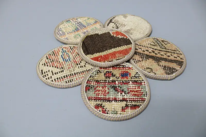 Bohemian Round Coaster, Brown and Beige Drink Coaster