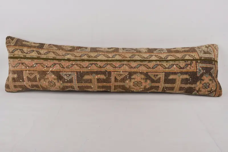 Pillow for Couch, Antique Pillows, Pillow, Boho Pillow Sham Cover, 12x48 Brown Cushion Cover, Square Throw Cushion Cover, Sustainable Cushion Cover - 1
