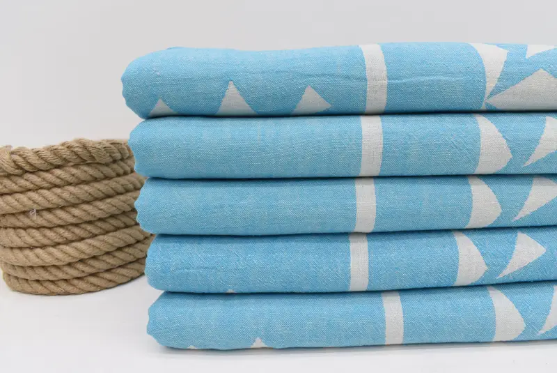 Bridesmaid Gift, Best Wedding Gift, Boyfriend Christmas Gift, Turkish Towel USA, Turkish Towel Beach, 68x36 Cotton Compass Rose Design Towel - 2