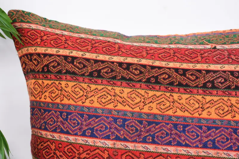 Sofa Pillow Cover, Kilim Pillow, Car Cushion Case, Throw Kilim Pillow, Handmade Kilim Cushion, Cushion, 20x20 Orange Cushion, Accent Pillow Sham - 2