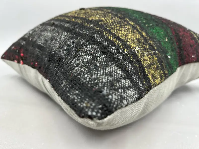 Kilim Pillow Cover, Pillow, Kilim Pillow, Christmas Cushion, Vintage Kilim Throw Pillow, 20x20 Yellow Pillow Cover, Ethnic Throw Cushion Cover - 6