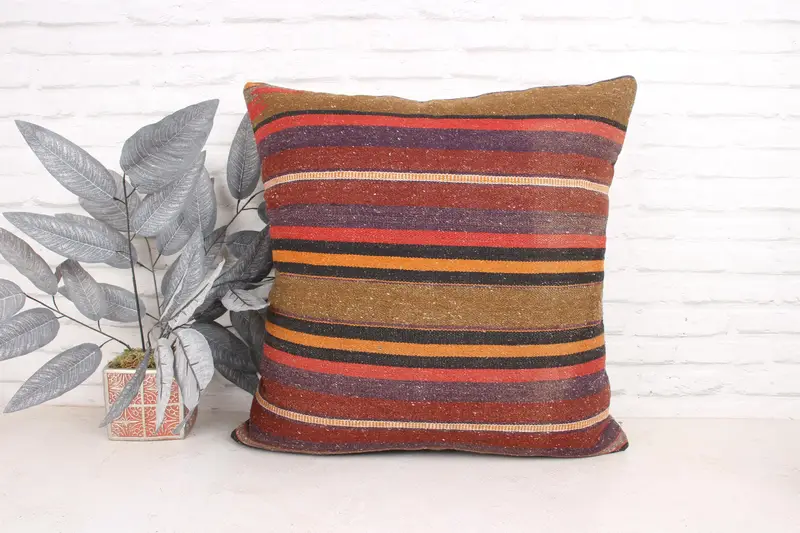 Vintage Pillow, Pillow Case, 24x24 Red Cushion, Outdoor Patio Cushion, Interior Designer Pillow, Meditation Cushion Case, Gift Pillow - 1
