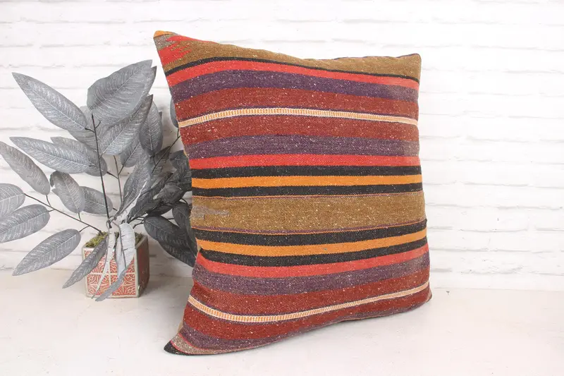 Vintage Pillow, Pillow Case, 24x24 Red Cushion, Outdoor Patio Cushion, Interior Designer Pillow, Meditation Cushion Case, Gift Pillow - 3