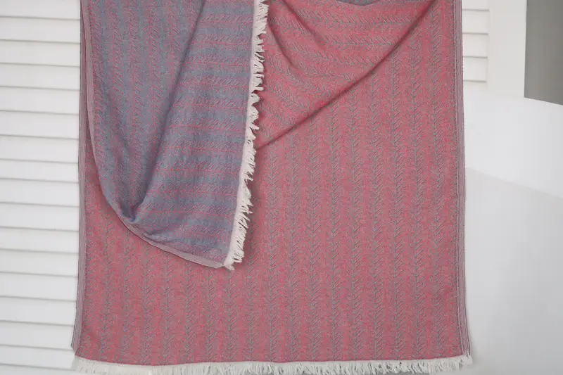 Beach Towel Personalized Floral Patterned Red-Navy Blue, 36x71 Inches