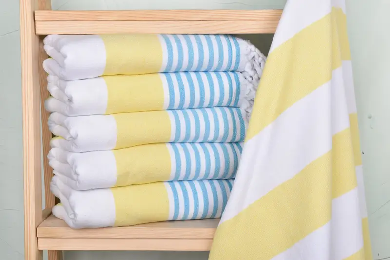 Thin towel, Bridal Shower Favor, Organic Towel, Turkish Bath Towel Set, Travel towel, 68x36 Cotton Striped Terry Towel, Organic Turkish towel - 2