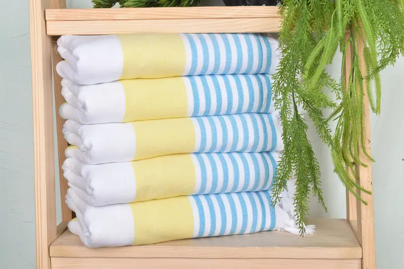 Thin towel, Bridal Shower Favor, Organic Towel, Turkish Bath Towel Set, Travel towel, 68x36 Cotton Striped Terry Towel, Organic Turkish towel - 1