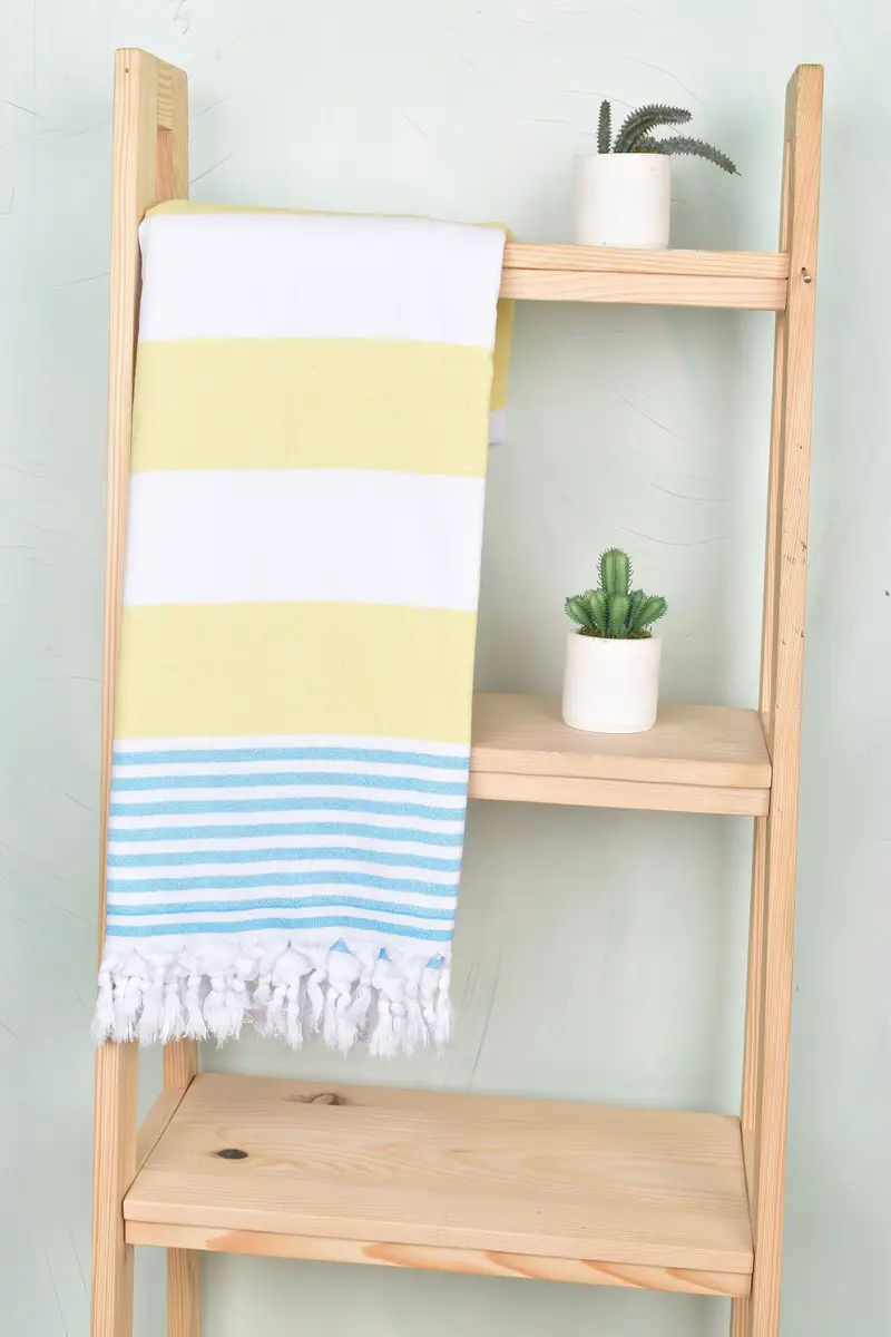Thin towel, Bridal Shower Favor, Organic Towel, Turkish Bath Towel Set, Travel towel, 68x36 Cotton Striped Terry Towel, Organic Turkish towel - 8