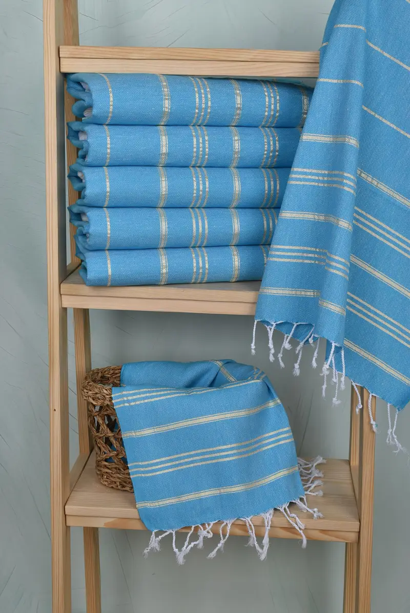 Turkish Tea Towel, Turkish Towel Hand Towel, Spa Towel, Personalized Wedding Gift For Couple, Monogrammed Hand Towel, 40x24 Cotton Striped Towel - 3
