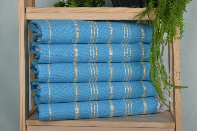 Turkish Tea Towel, Turkish Towel Hand Towel, Spa Towel, Personalized Wedding Gift For Couple, Monogrammed Hand Towel, 40x24 Cotton Striped Towel - 1