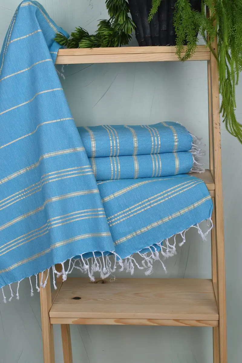 Turkish Tea Towel, Turkish Towel Hand Towel, Spa Towel, Personalized Wedding Gift For Couple, Monogrammed Hand Towel, 40x24 Cotton Striped Towel - 6