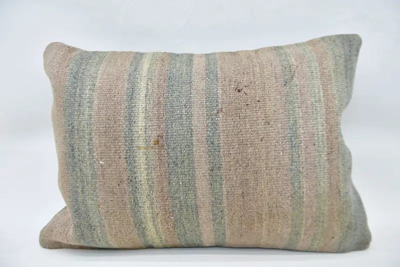 Handgefertigtes gestreiftes Kissen, 20x28 blaues Kissen mit Reißverschluss