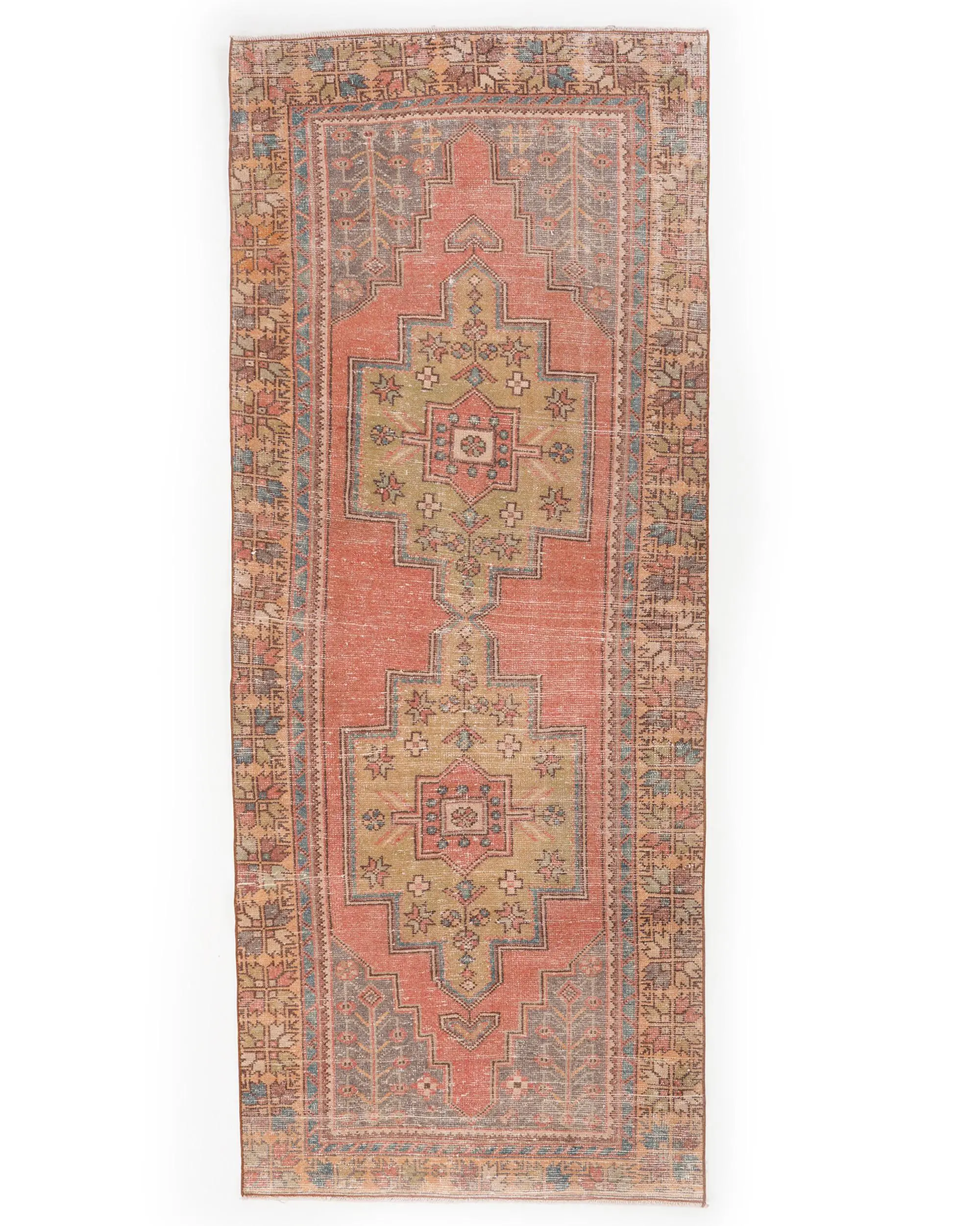 Vintage Turkish Rug, 3.5x8.8 ft Rug, Red Runner Rug - 1
