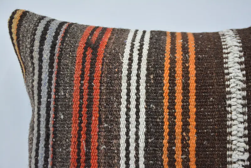 Cushion Case, Colorful Cushion, 16x24 White Pillow Sham, Bolster Pillow Case, Turkish Kilim Pillow, Throw Kilim Pillow, Interior Designer Pillow - 2