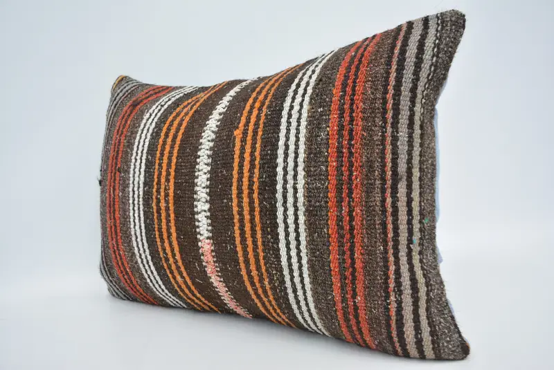 Cushion Case, Colorful Cushion, 16x24 White Pillow Sham, Bolster Pillow Case, Turkish Kilim Pillow, Throw Kilim Pillow, Interior Designer Pillow - 4