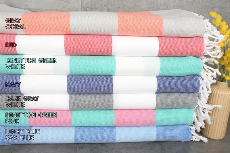 Personalized Gift Monogrammed Organic Cotton Beach Towel Beige, 40x71 Inches