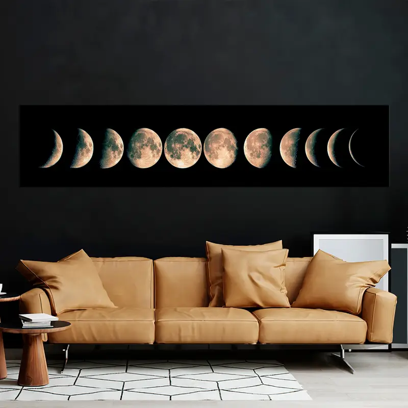 Moon Phases Canvas, Lunar Eclipse Canvas Art, Moon Phases Decor, Moon Canvas, Lunar Eclipse Style Canvas, Space Canvas, Space Home Decor Art - 6