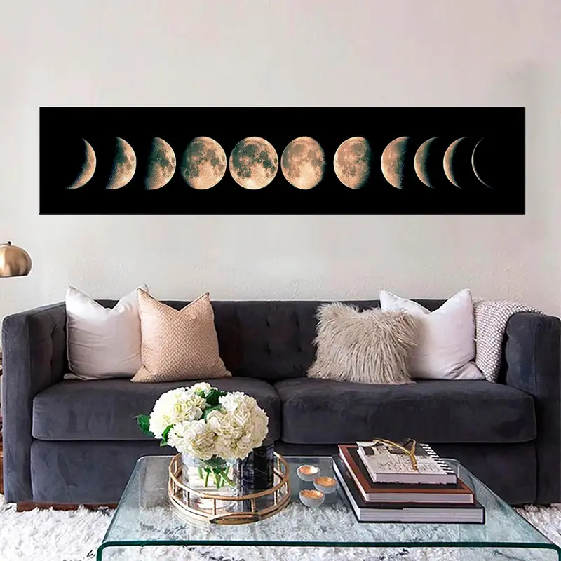 Moon Phases Canvas, Lunar Eclipse Canvas Art, Moon Phases Decor, Moon Canvas, Lunar Eclipse Style Canvas, Space Canvas, Space Home Decor Art - 5
