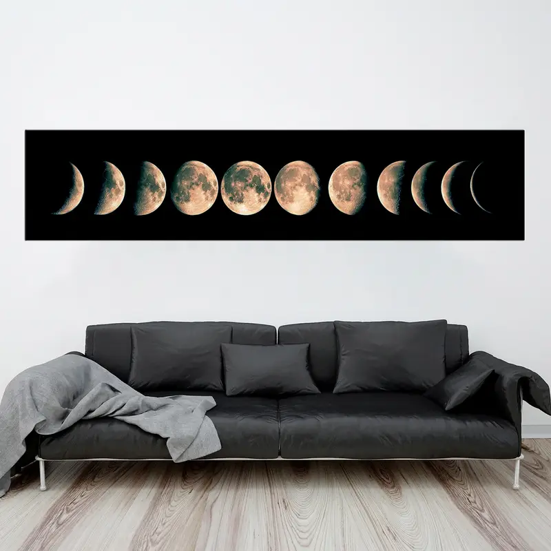 Moon Phases Canvas, Lunar Eclipse Canvas Art, Moon Phases Decor, Moon Canvas, Lunar Eclipse Style Canvas, Space Canvas, Space Home Decor Art - 1