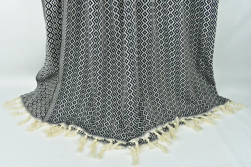 Mother Of The Groom Gift, Decorative Blanket, 96x80 Cotton Diamond Towel, Turkish Cotton Throw Blanket, Boho Throw Blankets, Tablecloth - 8