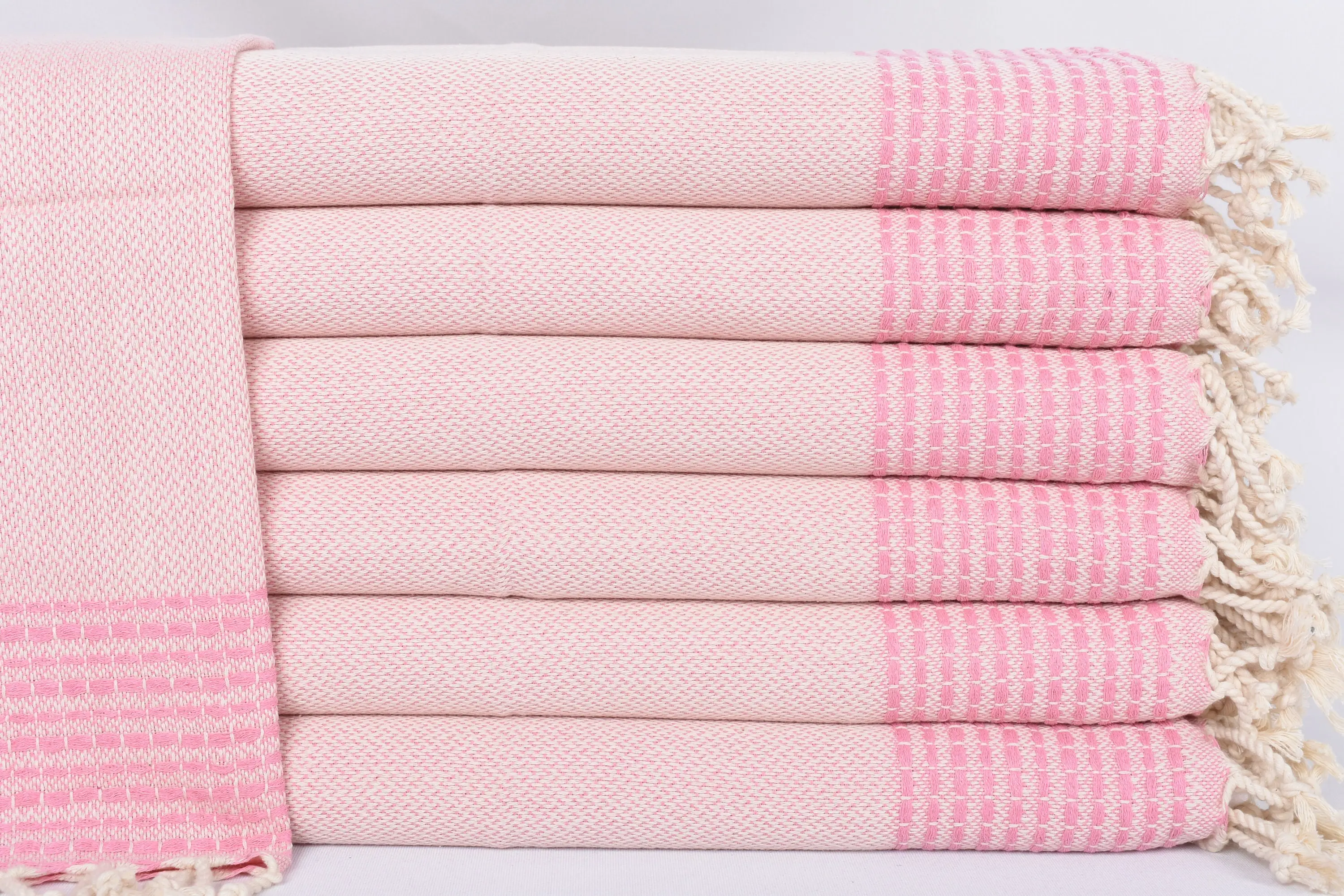 Wedding Favors Monogrammed Hand Towel Pink Striped, 40x20 Inches - 1