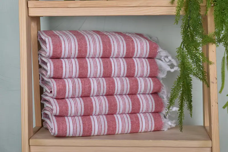 Spa Towel, Luxury Beach Towel, Thin towel, Quick-dry peshtemal, Wedding Gift, Eco-Friendly Turkish Towel, 70x40 Cotton Striped Towel, Bride Gift - 1