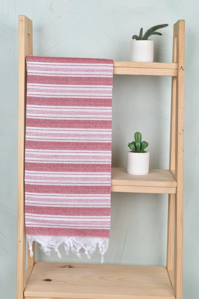 Spa Towel, Luxury Beach Towel, Thin towel, Quick-dry peshtemal, Wedding Gift, Eco-Friendly Turkish Towel, 70x40 Cotton Striped Towel, Bride Gift - 8