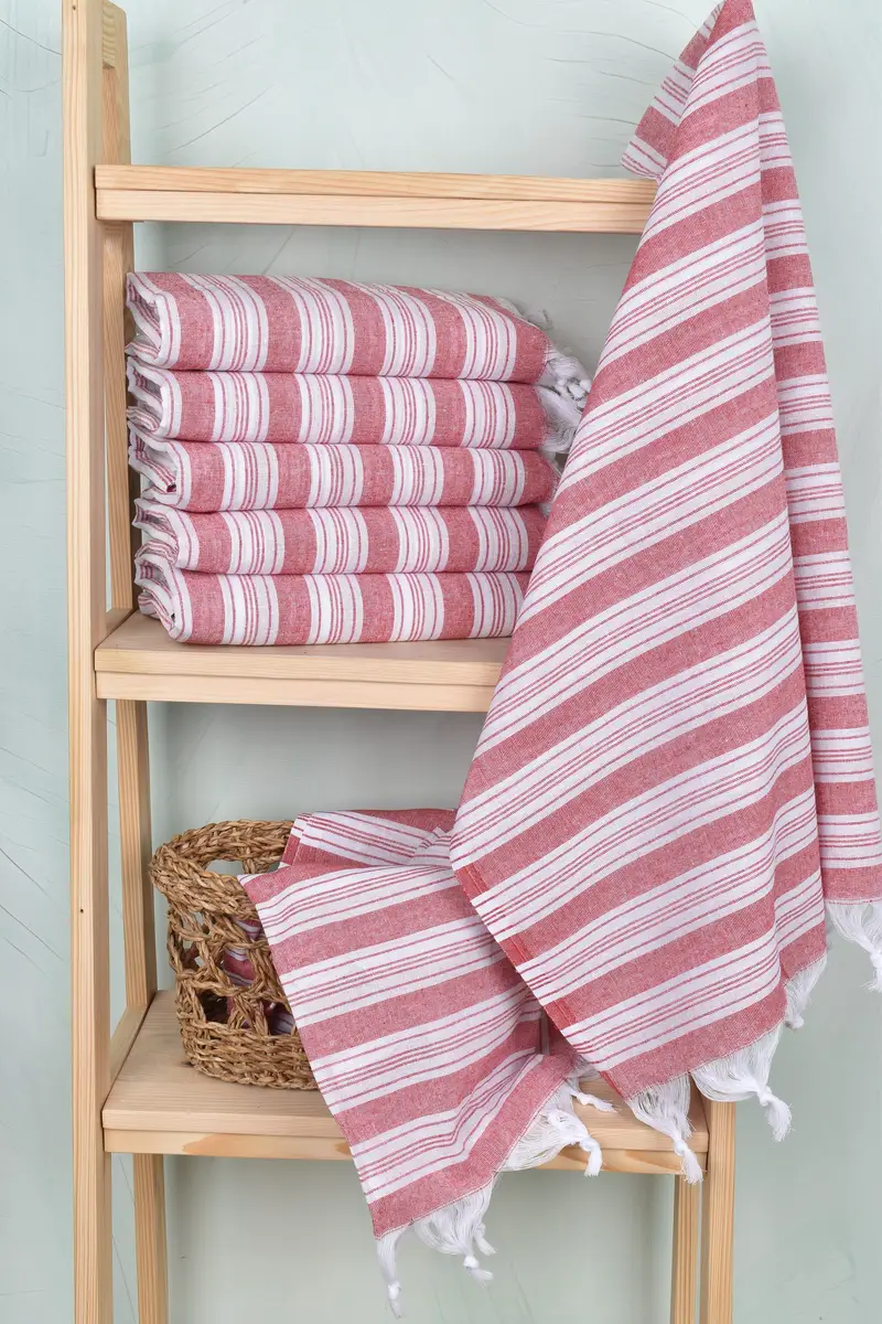 Spa Towel, Luxury Beach Towel, Thin towel, Quick-dry peshtemal, Wedding Gift, Eco-Friendly Turkish Towel, 70x40 Cotton Striped Towel, Bride Gift - 3