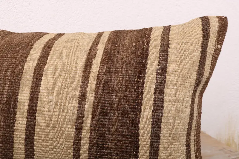 12x24 Brown Pillow, Tapestry Pillow, Pillow Sham, Vintage Kilim Pillow, Interior Designer Pillow, Seat Pillow Sham, Kilim Cushion Sham - 5
