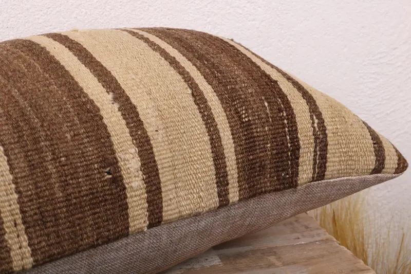 12x24 Brown Pillow, Tapestry Pillow, Pillow Sham, Vintage Kilim Pillow, Interior Designer Pillow, Seat Pillow Sham, Kilim Cushion Sham - 6