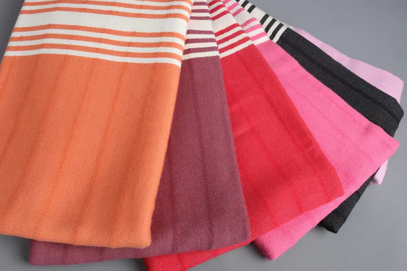 Turkish Hand Towel Organic Cotton Beige Stripes, 36x63 Inches