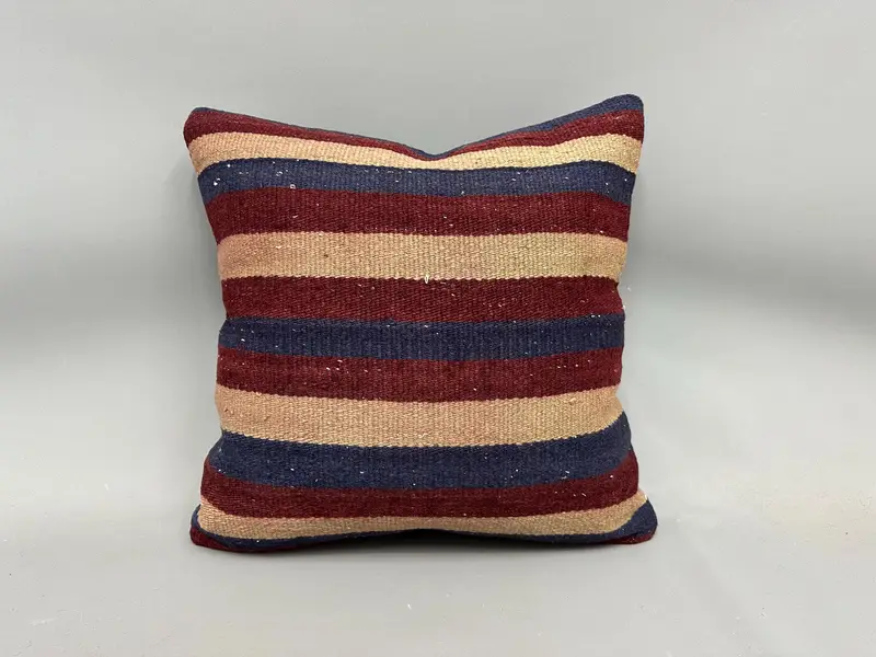 Pillow for Sofa, Pillow Cover, Boho Throw Pillow Case, Cozy Throw Cushion Cover, Home Decor Pillow, Vintage Kilim Pillow, 20x20 Red Cushion Case - 4