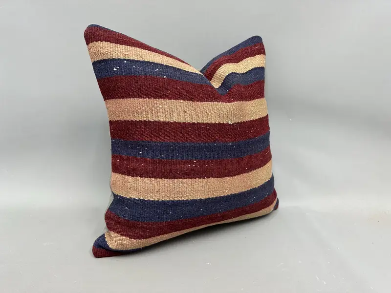 Pillow for Sofa, Pillow Cover, Boho Throw Pillow Case, Cozy Throw Cushion Cover, Home Decor Pillow, Vintage Kilim Pillow, 20x20 Red Cushion Case - 2